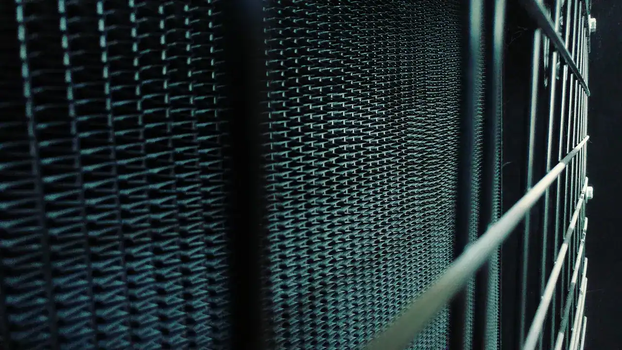 Close-up of radiator core fins; a clean, unclogged core like this is what airflow through a UTV radiator depends on (generic stock photo, not a KRX 1000)