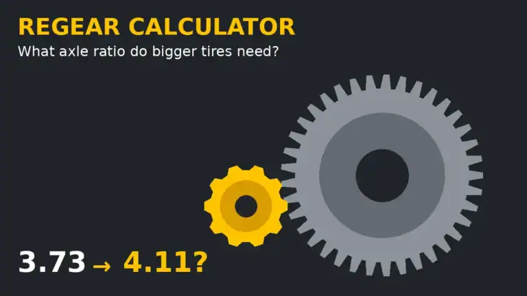 Ring and pinion gears for the regear calculator